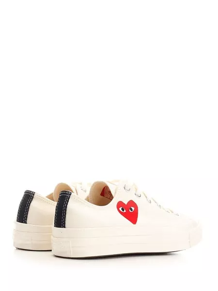 chuck 70 small heart low sneakers white in fabric - COMME